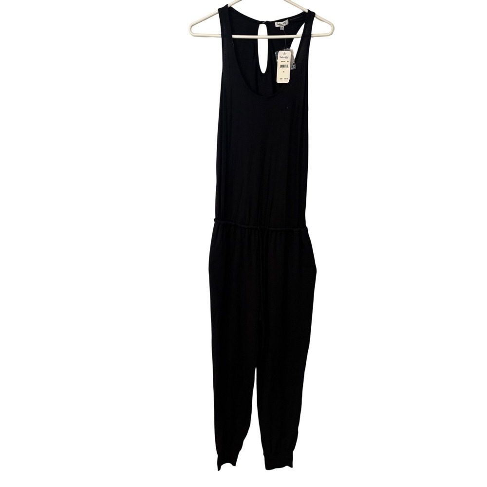 Splendid Black Cotton Modal Sleeveless Jogger Jumpsuit XS NWT Resort Swim Beach